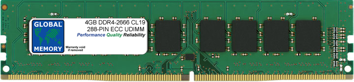 4GB DDR4 2666MHz PC4-21300 288-PIN ECC DIMM (UDIMM) MEMORY RAM FOR SERVERS/WORKSTATIONS/MOTHERBOARDS